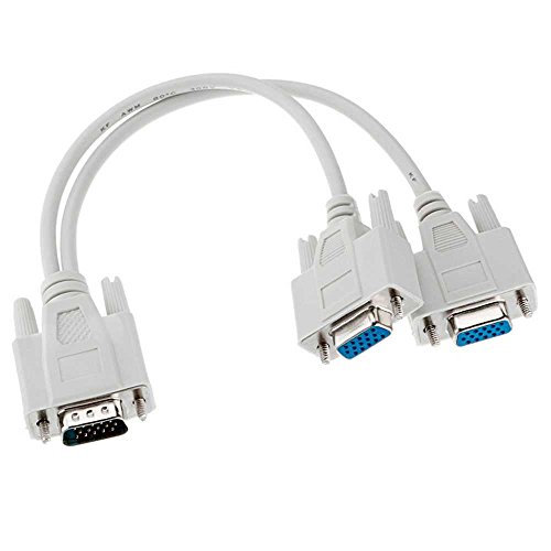 OcioDual Cable Duplicador Adaptador de Imagen SVGA HDB15 de Macho a 2 VGA Hembra Divisor Splitter Video Imagen para Monitor Gris OcioDual Cable Duplicador Adaptador de Imagen SVGA HDB15 de Macho a 2 VGA Hembra Divisor Splitter Video Imagen para Monitor Gris