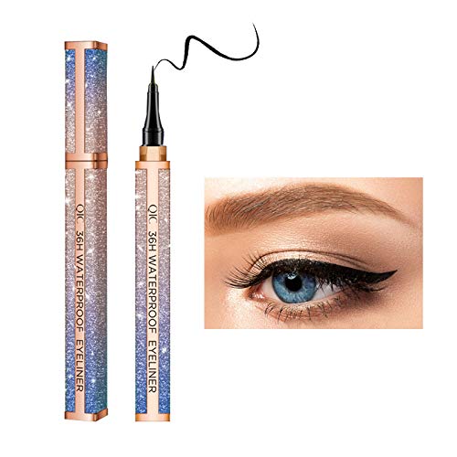 Onlyoily Delineador de ojos a prueba de agua, delineador líquido negro, resistente al agua, antiincrustante, 36 horas delineador líquido de larga duración Onlyoily Delineador de ojos a prueba de agua, delineador líquido negro, resistente al agua, antiincrustante, 36 horas delineador líquido de larga duración