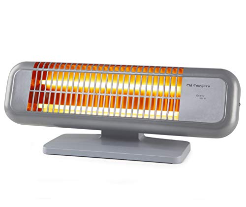 Orbegozo BP 0102 - Estufa de cuarzo de doble barra con 2 niveles de potencia (600 W/ 1200 W), con soporte antivuelco Orbegozo BP 0102 - Estufa de cuarzo de doble barra con 2 niveles de potencia (600 W/ 1200 W), con soporte antivuelco