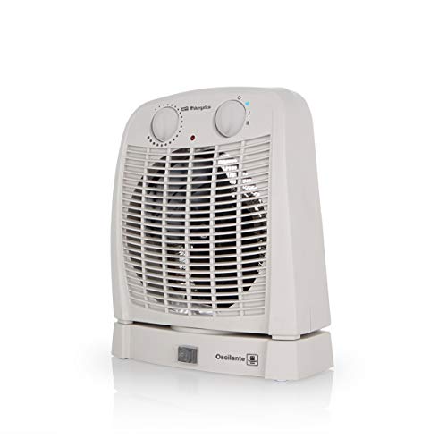 Orbegozo FH 7001 – Calefactor baño con movimiento oscilante, 2 niveles de calor y modo ventilador de aire frío. 2000 W de potencia