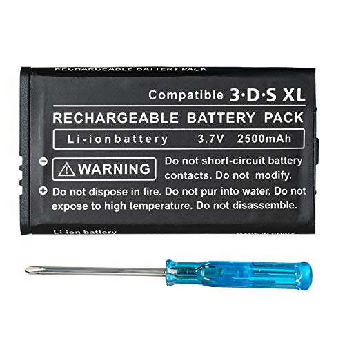 OSTENT 2500mAh 3.7V Recargable Litio-ion Batería + Equipo Herramienta Paquete Compatible con Nintendo 3DS LL / XL