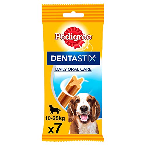Pack de 7 Dentastix de uso diario para la limpieza dental de perros medianos (Pack de 10)