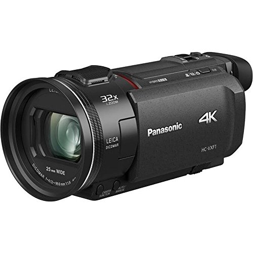 Panasonic HC-VXF1 - Videocámara Semi-Profesional de 24x, Gran Visor Eletrónico, O.I.S de 5 Ejes, Objetivo Leica F1.8 - F4, Zoom 25 mm - 600 mm, 4K, HD, Color Negro