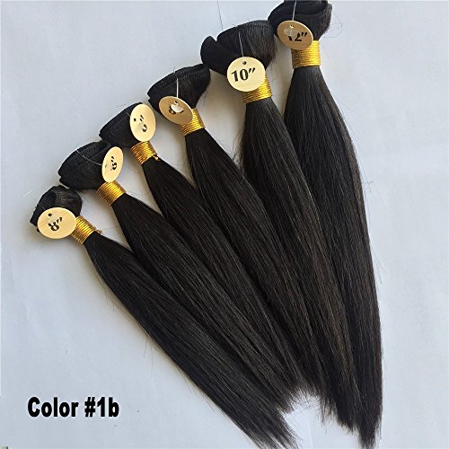 Paquetes de Cabello Brasileño 6pcs/Lot Extensiones de Cabello Virgen Humana Total 200g, 8"x4pcs, 10" x1pc,12"x1pc Sedoso Pelo de Trama Recta En Stock Doble Dibujado