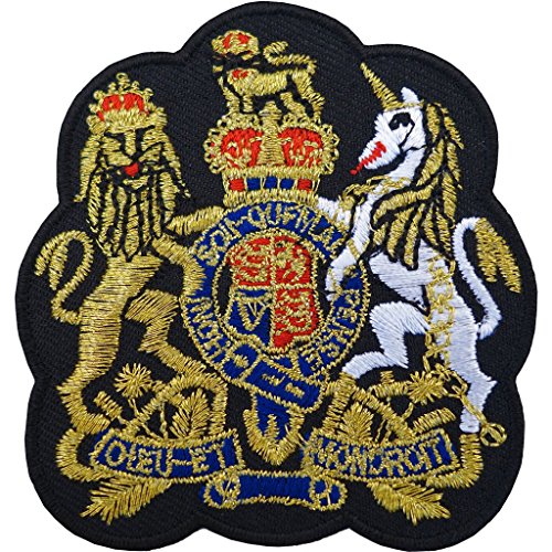 Parche bordado con el escudo del Reino Unido, con la corona de oro británica, para planchar o coser Parche bordado con el escudo del Reino Unido, con la corona de oro británica, para planchar o coser