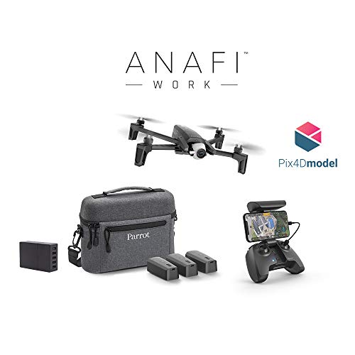 Parrot - Dron 4K - Anafi Work - Paquete profesional completo portátil - Cámara 4K HDR de 21 MP, 180° de orientación y zoom sin pérdida - Software de modelado 3D - El dron ultracompacto