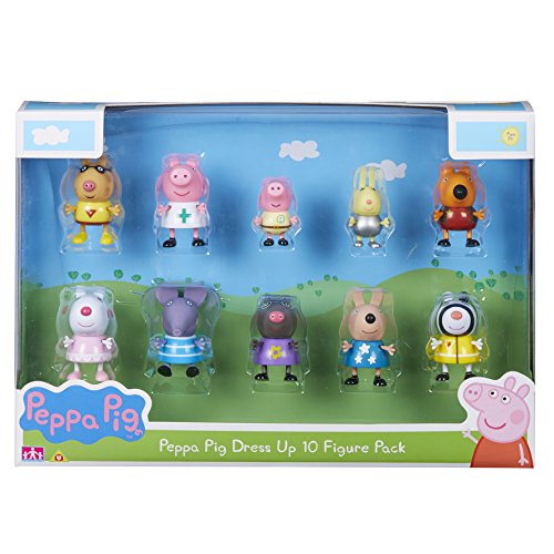 Peppa Pig Set de Personajes, dress up figures, Pack de 10 (06668)