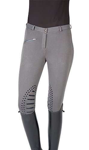 PFIFF – Pantalones para Montar Cilia con Rodillera de Grip, Gris, 42
