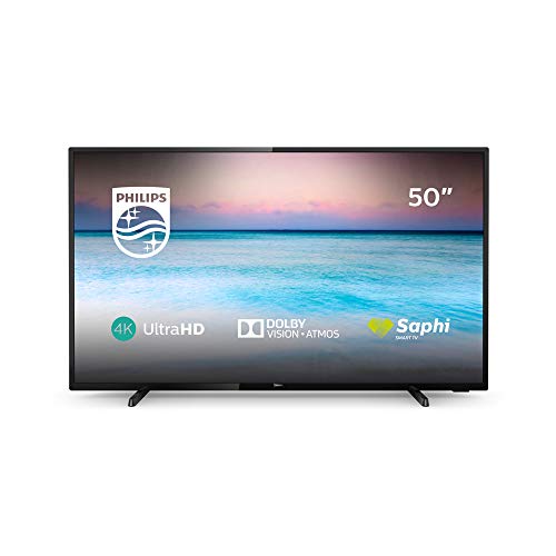 Philips 50PUS6504/12, Smart TV de 126 cm con Tecnología LED, 4K UHD, Pixel Precise Ultra HD, Dolby Vision, Dolby Atmos, Ethernet, 50", Negro
