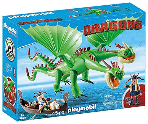 PLAYMOBIL DreamWorks Dragons Dragón 2 Cabezas con Chusco y Brusca, A partir de 4 Años (9458) , color/modelo surtido