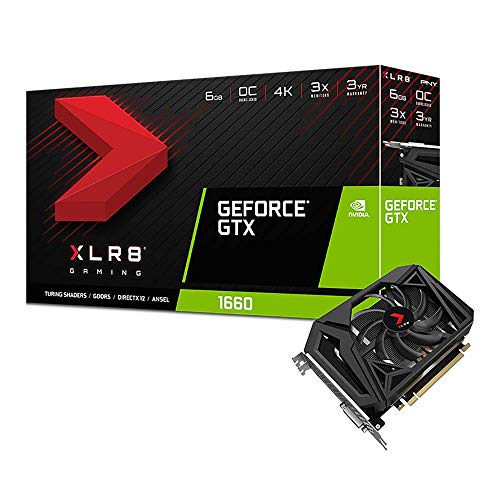 PNY GeForce GTX 1660 XLR8 Gaming Overclocked Edition 6 GB GDDR5 - Tarjeta gráfica (GeForce GTX 1660, 6 GB, GDDR5, 192 bit, 7680 x 4320 Pixeles, PCI Express x16)