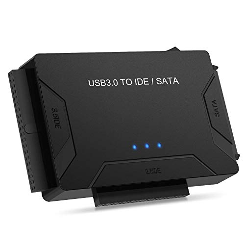 POSUGEAR Adaptador de USB 3.0 a IDE y SATA Adaptador para 2.5 y 3.5 Plugadas Disco Duro IDE SATA Conversor para Windows XP/Vista/7/8 (12V Adaptador de Corriente Incluido)