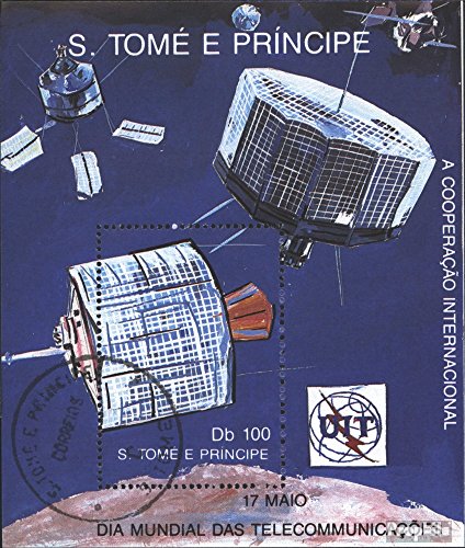 Prophila Collection Sao Tome e príncipe Bloque 221 (Completa.edición.) 1989 Día Mundial de Las Telecomunicaciones (Sellos para los coleccionistas) El Espacio