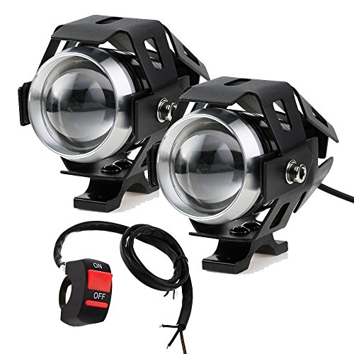 PROZOR Faros Delanteros para Motocicleta con Interruptor Universal de 3 Botones 2 Piezas Luz Delandera de Moto 15 W 3000 LM Cree U5 LED Antiniebla PROZOR Faros Delanteros para Motocicleta con Interruptor Universal de 3 Botones 2 Piezas Luz Delandera de Moto 15 W 3000 LM Cree U5 LED Antiniebla