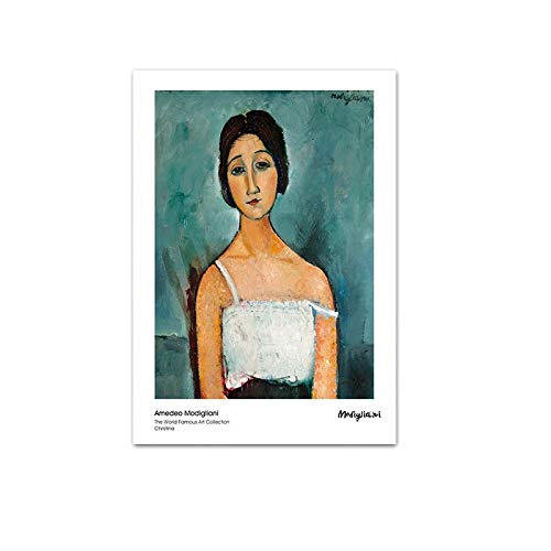 PSpXU Amedeo Modigliani Figura de Arte Pintura Abstracta Lienzo Vintage Cartel Pared Arte impresión Imagen Decorativa Moderna decoración del hogar-Sin marco-50X75cm