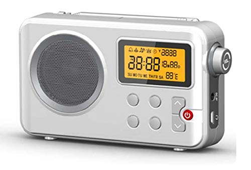 Radio NK-AB1904 FM / AM - Radio Portátil de Sobremesa, Pantalla LCD con Luz, Antena, Altavoz, 4 Pilas AA, cable DC5V, Blanca (Función Radio Despertador) Radio NK-AB1904 FM / AM - Radio Portátil de Sobremesa, Pantalla LCD con Luz, Antena, Altavoz, 4 Pilas AA, cable DC5V, Blanca (Función Radio Despertador)