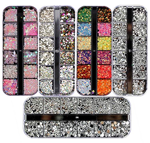 Ranvi 3000 Piezas (5 Cajas) Kit de diamantes de imitación de arte de uñas Piedras de diamante de imitación con 1 pieza, para suministros de decoración de arte de uñas Ranvi 3000 Piezas (5 Cajas) Kit de diamantes de imitación de arte de uñas Piedras de diamante de imitación con 1 pieza, para suministros de decoración de arte de uñas