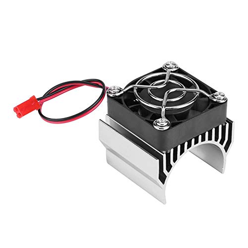 RC Motor Disipador de Calor con Ventilador de Refrigeración, RC Heat Sink Cooling Fan para Escala 1/10 Coche RC Eléctrico 540/550/3650 Reemplazo del Motor de Repuesto Parte Accesorio(Plata)