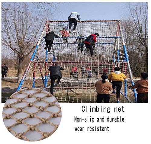 Red de escalada de parque de atracciones, de cáñamo, para decoración de interiores, red anticaída, con carga máxima al parque infantil, 16 mm / 15 cm, varios tamaños, 1*1m Red de escalada de parque de atracciones, de cáñamo, para decoración de interiores, red anticaída, con carga máxima al parque infantil, 16 mm / 15 cm, varios tamaños, 1*1m