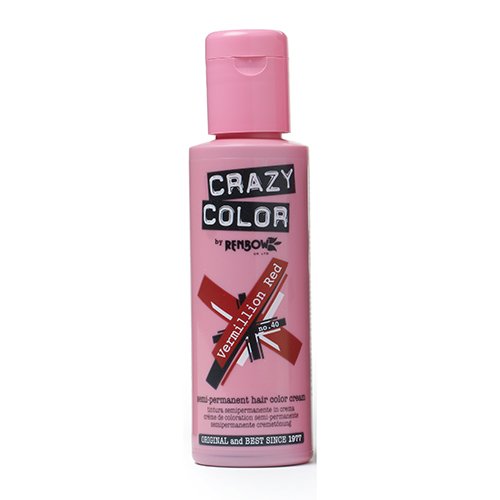 Renbow Crazy Color Color de cabello Crema Coloración Semi-permanente 40 Vermillion Rojo - 100 ml Renbow Crazy Color Color de cabello Crema Coloración Semi-permanente 40 Vermillion Rojo - 100 ml