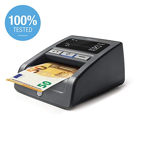 Safescan 155-S Negro - Detector automático de billetes falsos para una verificación 100% - Preparado para los nuevos billetes de 100€ y 200€