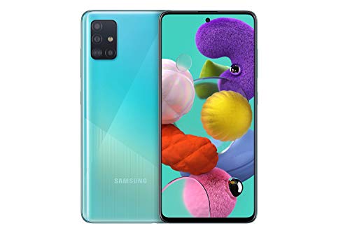 Samsung Galaxy A51 - Dual SIM, Smartphone de 6.5" Super AMOLED (4 GB RAM, 128 GB ROM, cámara Trasera 48.0 MP + 12.0 MP + 5.0 MP + 5 MP, cámara Frontal 32 MP) Azul [Versión española]