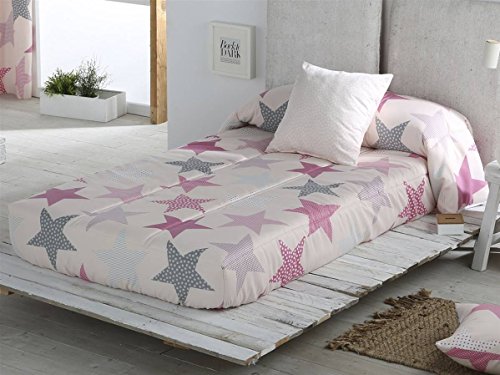 Sansa - Edredón Ajustable Estrellas Cama 90 - Color Rosa Sansa - Edredón Ajustable Estrellas Cama 90 - Color Rosa