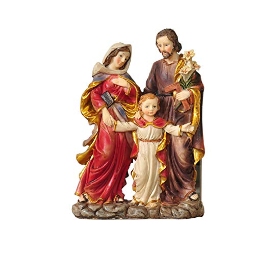 SDBRKYH Familia de Jesús Estatua, Natividad Figura de Cristo Escultura Religiosa decoración Modelo artesanías de Resina Pintado Retro Colección Decoración