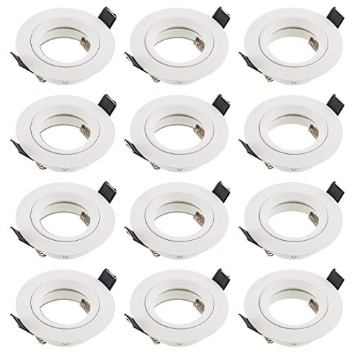 SEBSON 12x Foco empotrable Techo incl. GU10 casquillo (LED/Halógeno) - Orificio de montaje ø65mm, ø80x24mm, redondo, aluminio blanco SEBSON 12x Foco empotrable Techo incl. GU10 casquillo (LED/Halógeno) - Orificio de montaje ø65mm, ø80x24mm, redondo, aluminio blanco