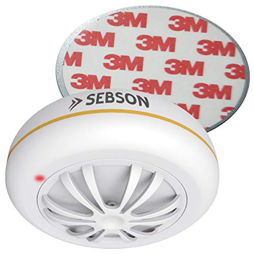 Sebson Detector de Calor Inalambrico, conectable con SD_GS559A, Incluye Soporte Magnético, Batería incluida, para Cocina/baño, Ø99X28mm, GS412