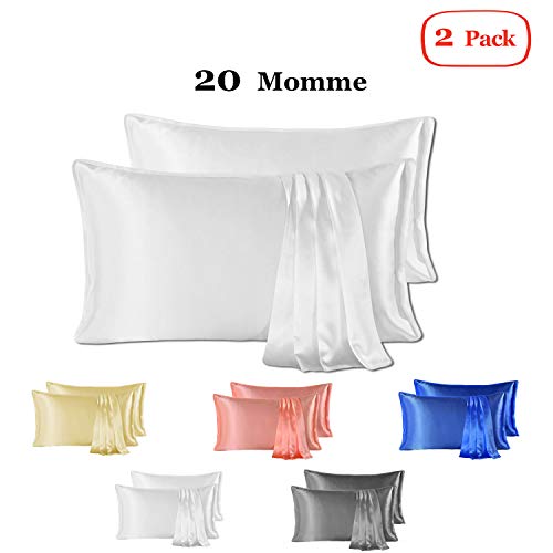 Since Silk Fundas de Almohada de Seda 100% Mora Natural 20 Momme, Suaves y Cuidado de la Cabello Funda de Almohada de Seda 2 Piezas Blanco (50 * 75cm) Since Silk Fundas de Almohada de Seda 100% Mora Natural 20 Momme, Suaves y Cuidado de la Cabello Funda de Almohada de Seda 2 Piezas Blanco (50 * 75cm)