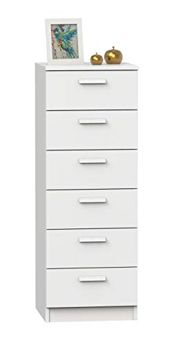 Sinfonier 6 cajones Teb habitacion Juvenil Dormitorio Matrimonio Moderno Color Blanco 110x40x40 cm (Blanco) Sinfonier 6 cajones Teb habitacion Juvenil Dormitorio Matrimonio Moderno Color Blanco 110x40x40 cm (Blanco)