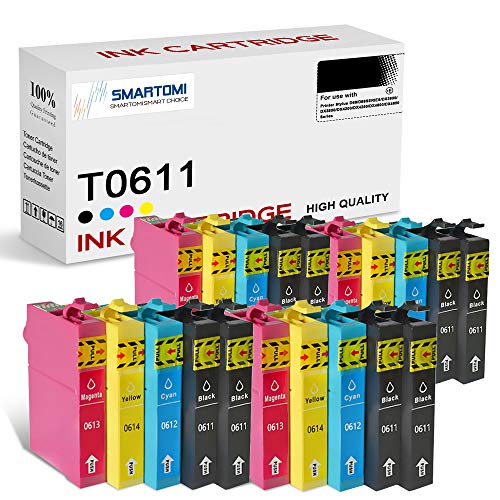 SMARTOMI T0611 T0612 T0613 T0614 compatibles con Epson T0611-0614 (T0615) Cartucho de Tinta, para Epson Printer Stylus D68 D88SERIES DX3800 DX3850 DX4200 DX4250 DX4800 DX4850 Series
