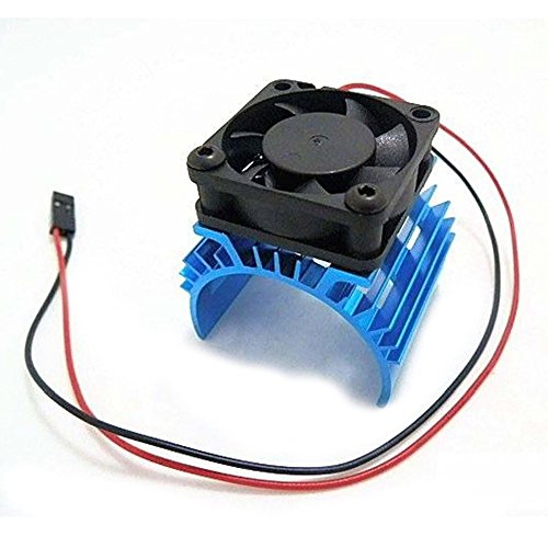 SODIAL Disipador de calor metalico con ventilador de enfriamiento de 5V para 1/10 RC Coche 540 550 3650 Tamano Motor