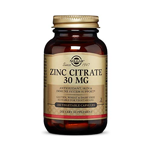 Solgar Zinc Citrato Cápsulas vegetales de 30 mg - Envase de 100 Solgar Zinc Citrato Cápsulas vegetales de 30 mg - Envase de 100