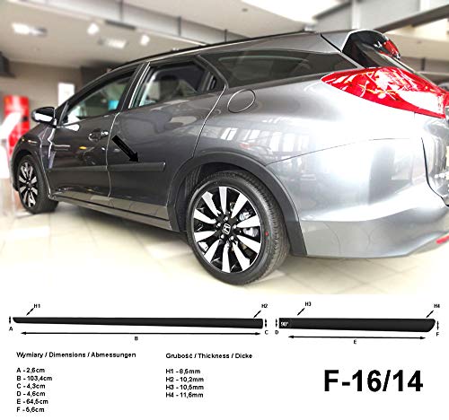 Spangenberg Listones de protección Lateral Honda Civic Tourer IX 9. generación Combi a Partir de año de construcción 2013 F16/14 (370161404).