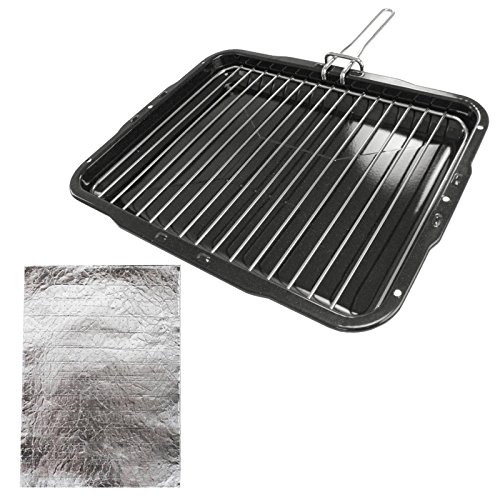 Spares2go Grill Pan + protectora grasa bandeja almohadillas para Belling estufas nuevo mundo horno cocina (386 mm X 300 mm)