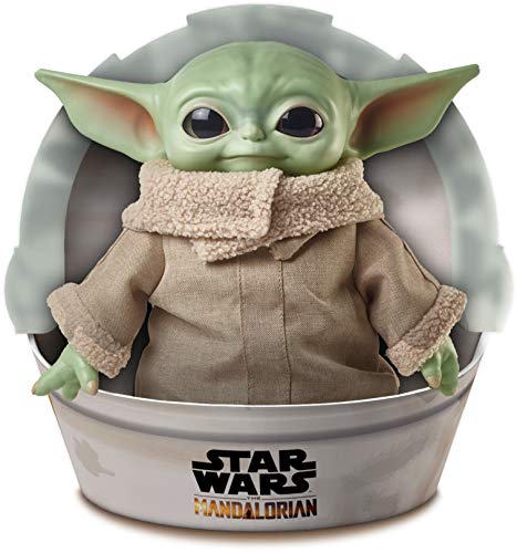 Star Wars Baby Yoda El niño de la serie The Mandalorian, figura peluche de 28 cm, color verde, (Mattel GWD85)