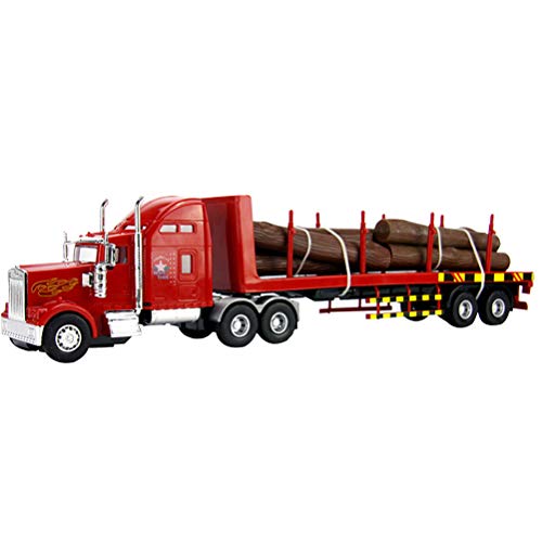 STOBOK Transporte Camión Transportador Juguete de Madera Coche de Juguete Juguete de fricción Juguete de ingeniería Modelo de vehículo Camiones de Juguete Juguetes para niños Niño (Rojo)