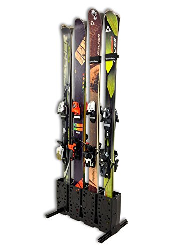 StoreYourBoard Portaesquís, 4 Pares de esquís Independientes para Montaje en el Piso, (Esquís Anchos) StoreYourBoard Portaesquís, 4 Pares de esquís Independientes para Montaje en el Piso, (Esquís Anchos)