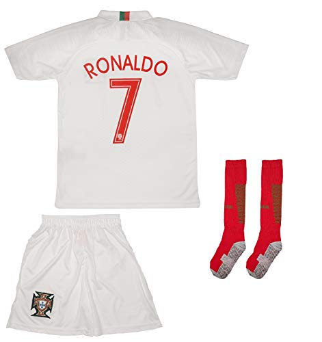 StyleJade 2020 National Teams - Camiseta de fútbol para niños con calcetines y pantalones cortos, color Portugal Lejos, tamaño 104
