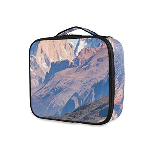 SUGARHE Vista del Paisaje Junto al Lago de Fitz Roy y Poincenot Mountains Región de la Patagonia,Neceser Maquillaje,Bolsa Cosméticos Organizador Brochas Maquillaje Estuches Portátil