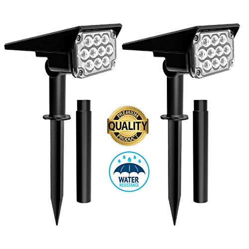 T-SUN 20 LED Luces Exterior Solar, 2 en 1 Foco Solar Exterior Inalámbricas, Lámpara Solar Jardín con 2 Modos de Iluminación, IP65 Impermeables, para Jardín, Patio, Garaje y Terraza. (2 Piezas)