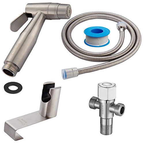 Tecmolog Ducha Bidet 2 Modos Mano Grifos de Bidé Shattaf Pulverizador Acero Inoxidable Grifo Bidet Portatil para WC, con Soporte Ducha, Valvula Desviadora y Manguera Ducha 1.2m, WS024AF2 Tecmolog Ducha Bidet 2 Modos Mano Grifos de Bidé Shattaf Pulverizador Acero Inoxidable Grifo Bidet Portatil para WC, con Soporte Ducha, Valvula Desviadora y Manguera Ducha 1.2m, WS024AF2