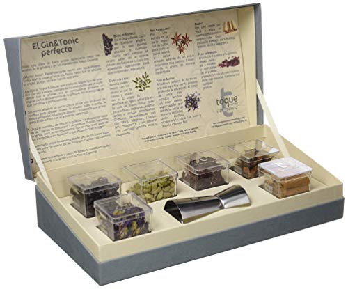 Toque Caja 6 botánicos para Gin&Tonic: estuche premium con ingredientes, instrucciones y herramienta profesional - 91,5 g