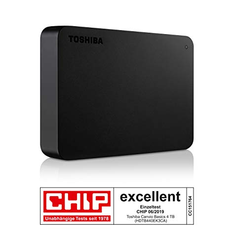 Toshiba Canvio Basics - Disco duro externo, 2.5 pulgadas (6.4 cm), Negro, 4 TB Toshiba Canvio Basics - Disco duro externo, 2.5 pulgadas (6.4 cm), Negro, 4 TB