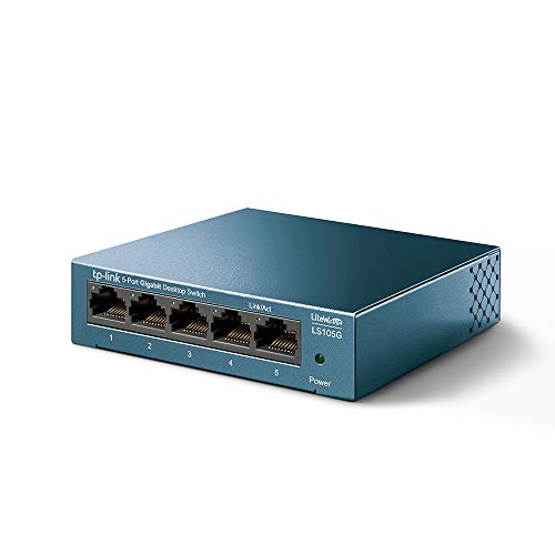 TP-Link Switch 5 Puertos 10/100/1000 (LS105G) Switch ethernet, Switch gigabit, Indicador del Estado, chasis metálico Ultraligero con Super disipación de Calor, QoS TP-Link Switch 5 Puertos 10/100/1000 (LS105G) Switch ethernet, Switch gigabit, Indicador del Estado, chasis metálico Ultraligero con Super disipación de Calor, QoS