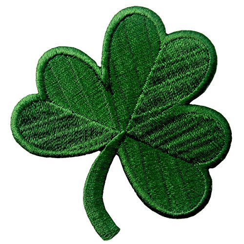 Trébol Irlandés Verde Oscuro Lucky Shamrock Emblema nacional Parche Bordado de Aplicación con Plancha