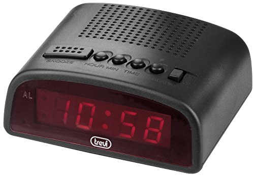 Trevi 875 – Reloj despertador digital compacto con enchufe para conexión a 220V – Color negro