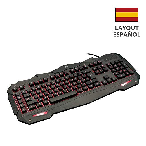 Trust GXT 840 Myra - Teclado Gaming con iluminación LED, Negro - Teclado QWERTY Español